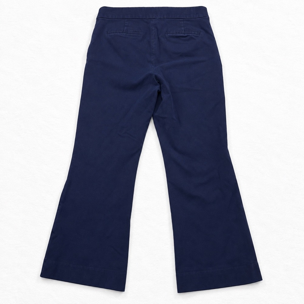 J.Crew Kelsey Pant 8T Navy Blue Flare Leg Stretch Cotton Blend Re-Imagined